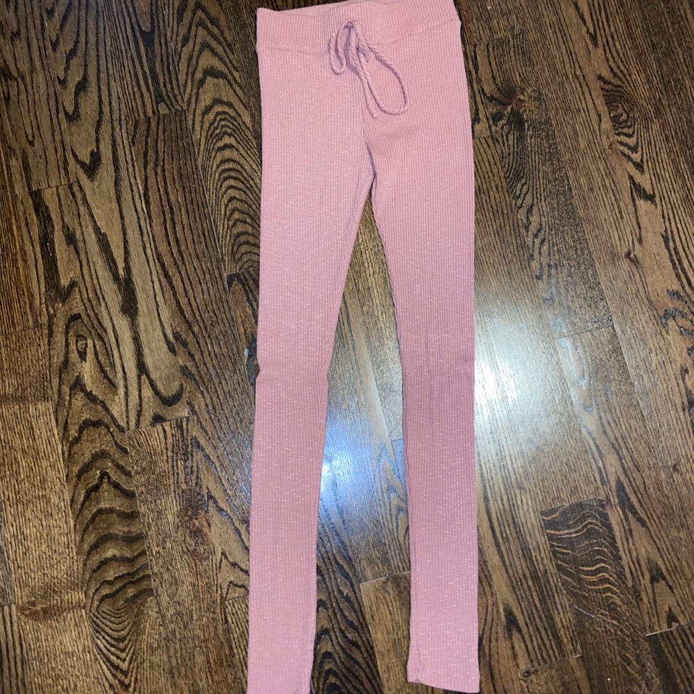 Fashion nova ribbed leggings with tie